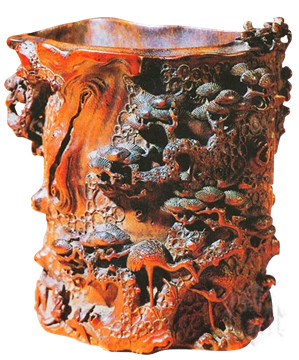 3-1竹制高浮雕筆筒（朱松鄰高浮雕筆筒）_副本_副本